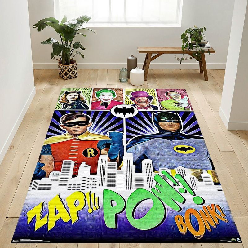 DC Comics Tv Batman TV-Serie Pow Teppich, Teppiche - Outdoor Teppich, Teppich Wohnzimmer, Küchenteppich, Kinderzimmer, Modern