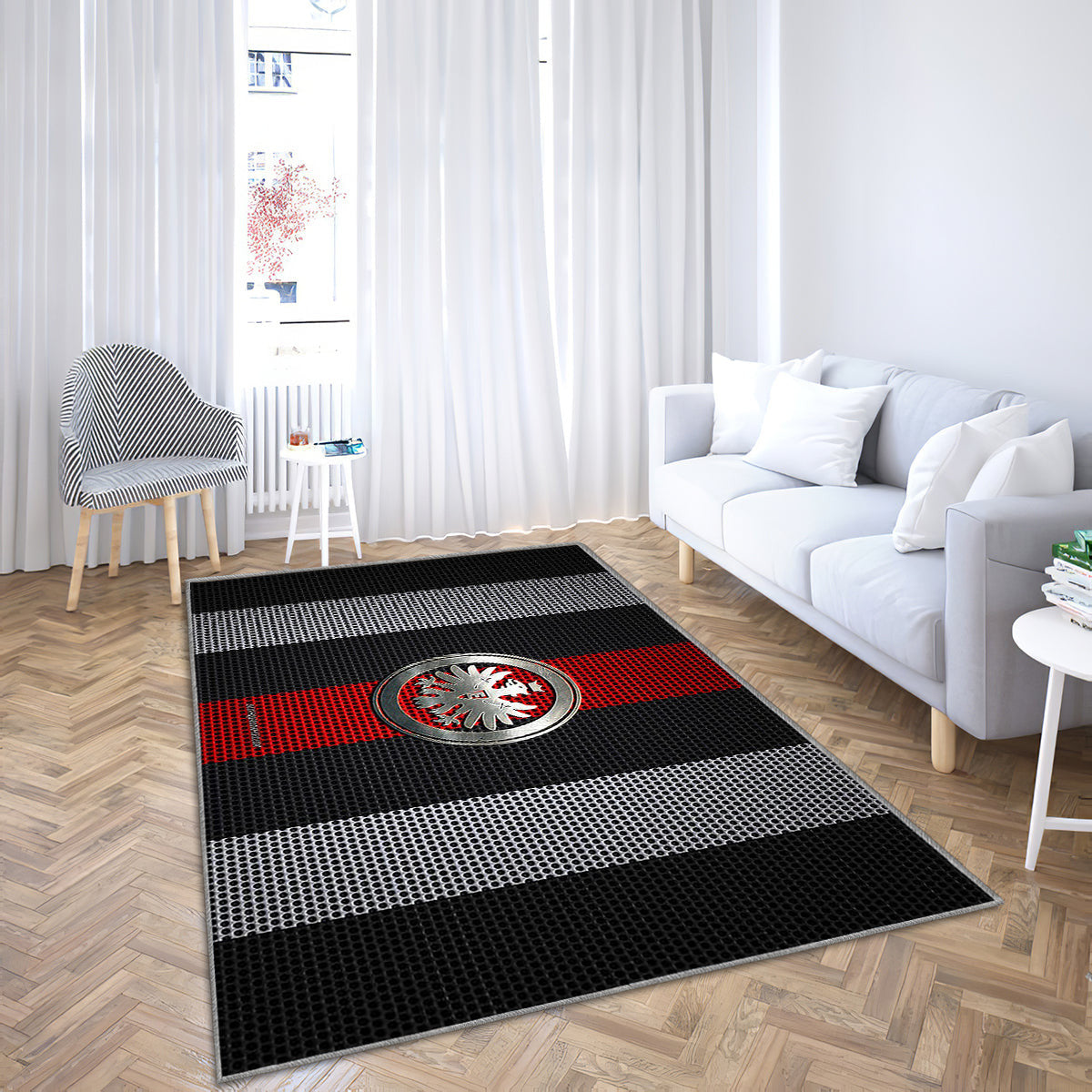 Eintracht Frankfurt Logo Teppich, Teppiche - Englischer Fußballverein Outdoor Teppich, Teppich Wohnzimmer, Küchenteppich, Kinderzimmer, Modern