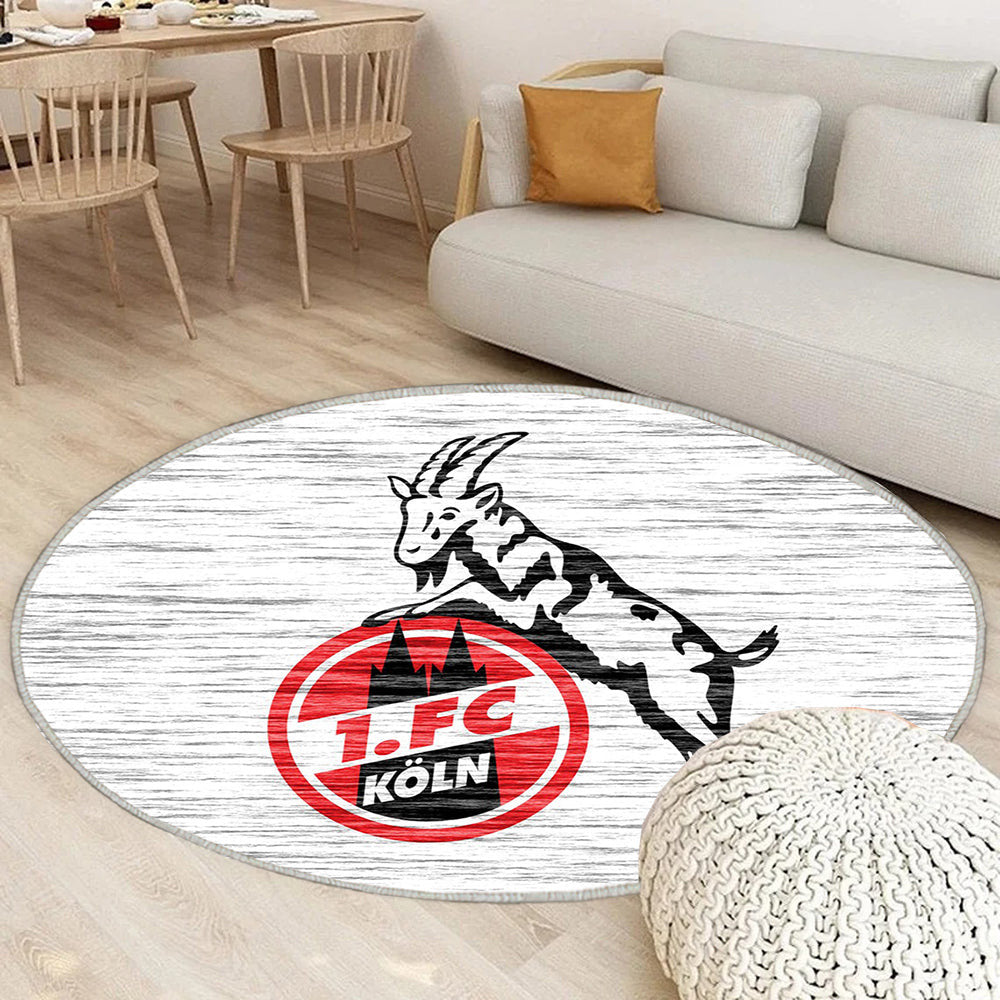 FC Köln Hintergrundbilder 01 Teppich Rund, Teppiche - Outdoor Teppich Rund, Teppich Wohnzimmer, Carpet, Rug