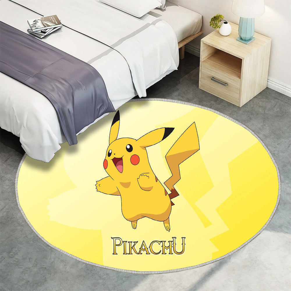 Pikachu schön Teppich Rund, Teppiche - Outdoor Teppich Rund, Teppich Wohnzimmer, Carpet, Rug