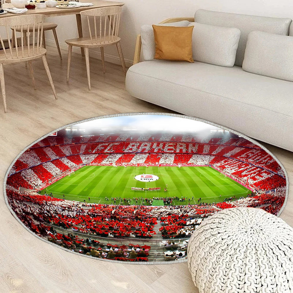 FC Bayer Stadion Teppich Rund, Teppiche - Outdoor Teppich Rund, Teppich Wohnzimmer, Carpet, Rug