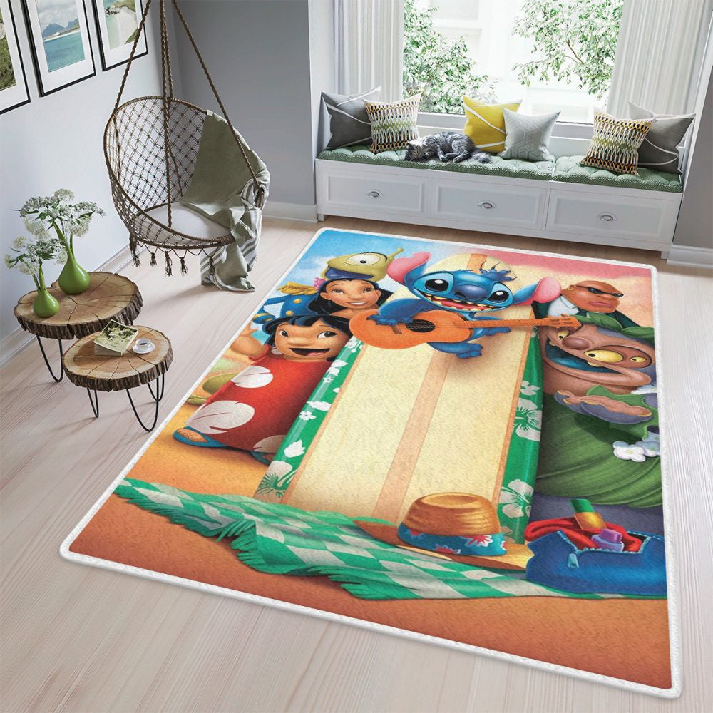Disney Lilo und Stitch 2002 Teppich, Teppiche - Outdoor Teppich, Teppich Wohnzimmer, Küchenteppich, Kinderzimmer, Modern