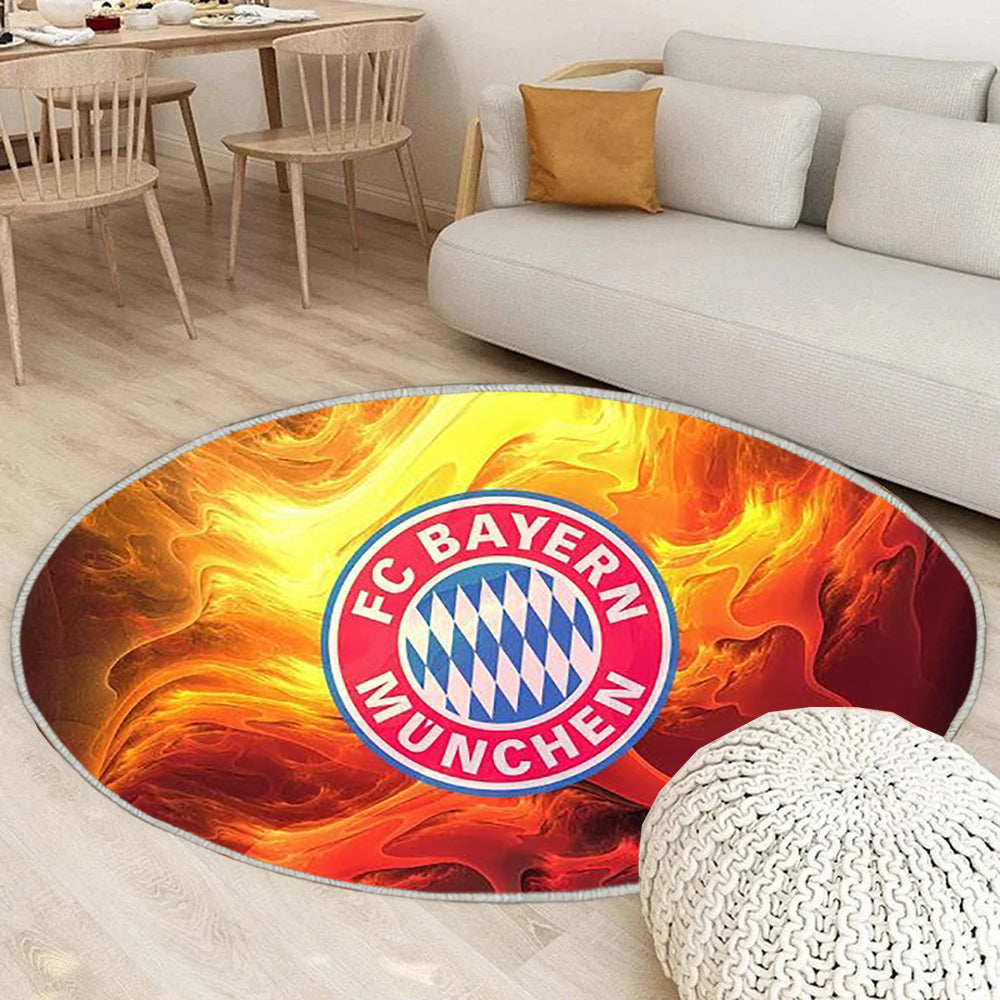 Feuerrot Bayer München Teppich Rund, Teppiche - Outdoor Teppich Rund, Teppich Wohnzimmer, Carpet, Rug