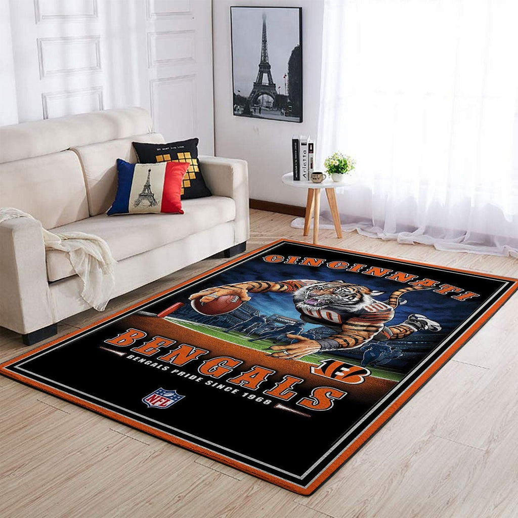 Cincinnati Bengals Nfl Team Pride Rechteckbereich Teppich, Teppiche - Outdoor Teppich, Teppich Wohnzimmer, Küchenteppich, Kinderzimmer, Modern
