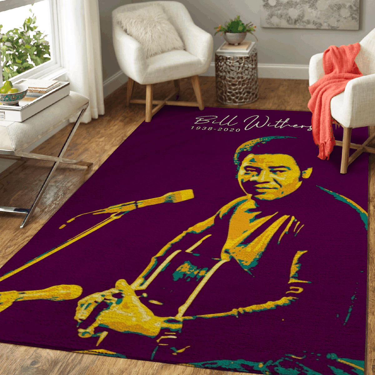 Bill Withers Pop V2 Musik Pop für Fans Teppich, Teppiche - Outdoor Teppich, Teppich Wohnzimmer, Küchenteppich, Kinderzimmer, Modern