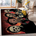Freddy Krueger Jason Voorhees Michael Myers Leatherface Halloween 2 Teppich, Teppiche - Outdoor Teppich, Teppich Wohnzimmer, Küchenteppich, Kinderzimmer, Modern