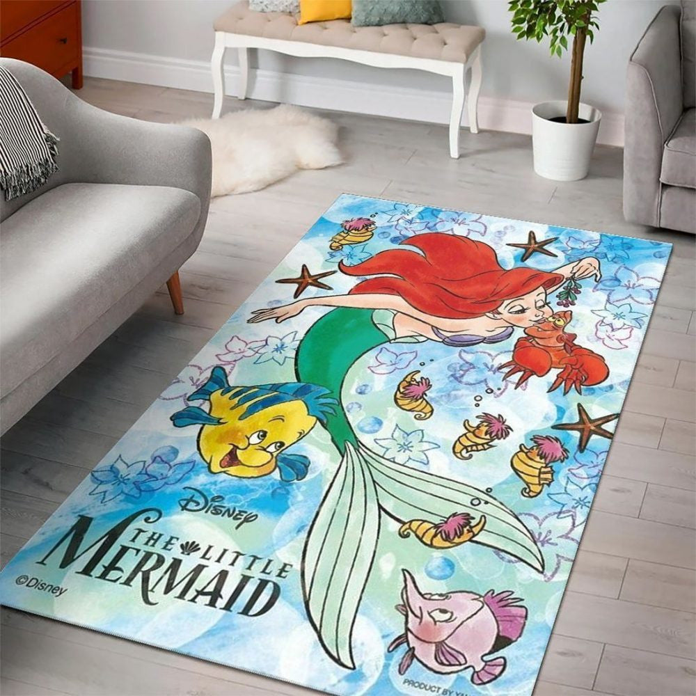 Ariel Disney Prinzessinnen Charaktere Disney Filme 8 Teppich, Teppiche - Outdoor Teppich, Teppich Wohnzimmer, Küchenteppich, Kinderzimmer, Modern
