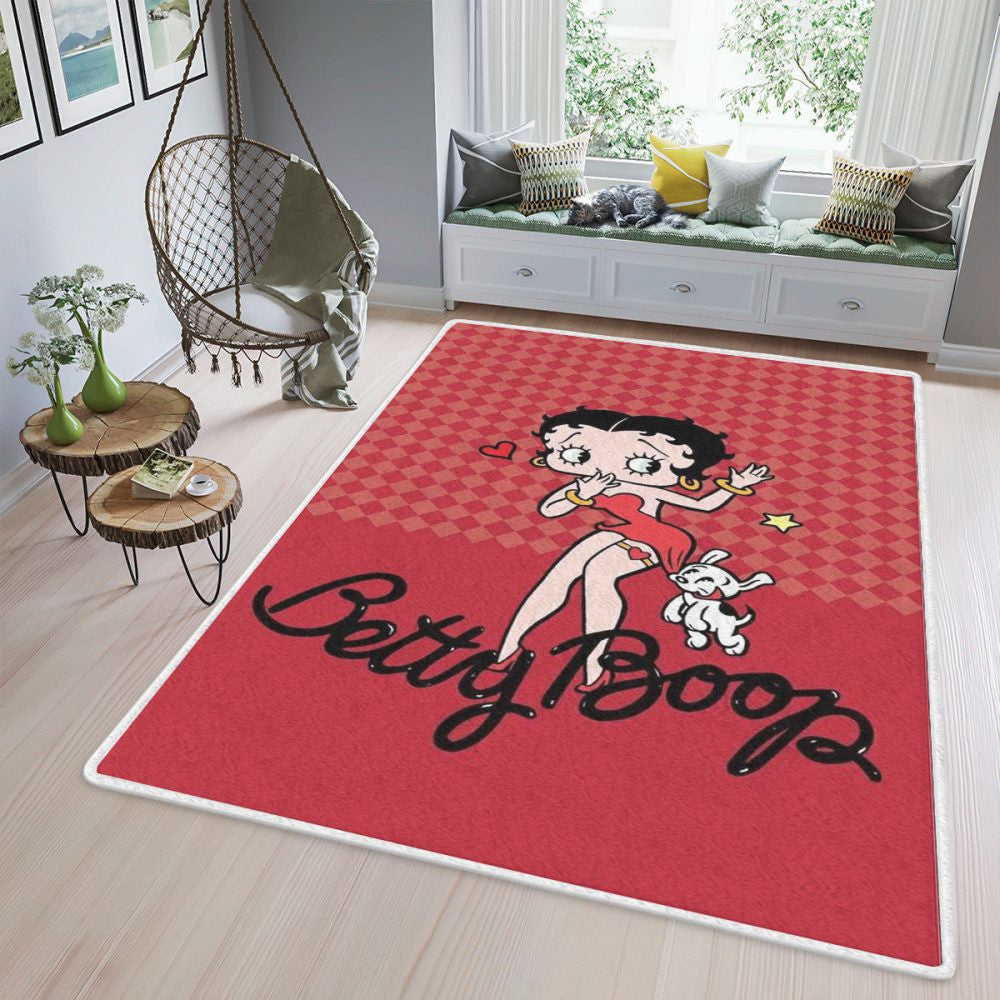 Betty Boop Love Pink Fan-Geschenk Teppich, Teppiche - Outdoor Teppich, Teppich Wohnzimmer, Küchenteppich, Kinderzimmer, Modern