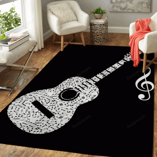 Gitarrenmusik Instrumentenmusik für Fans Teppich, Teppiche - Outdoor Teppich, Teppich Wohnzimmer, Küchenteppich, Kinderzimmer, Modern