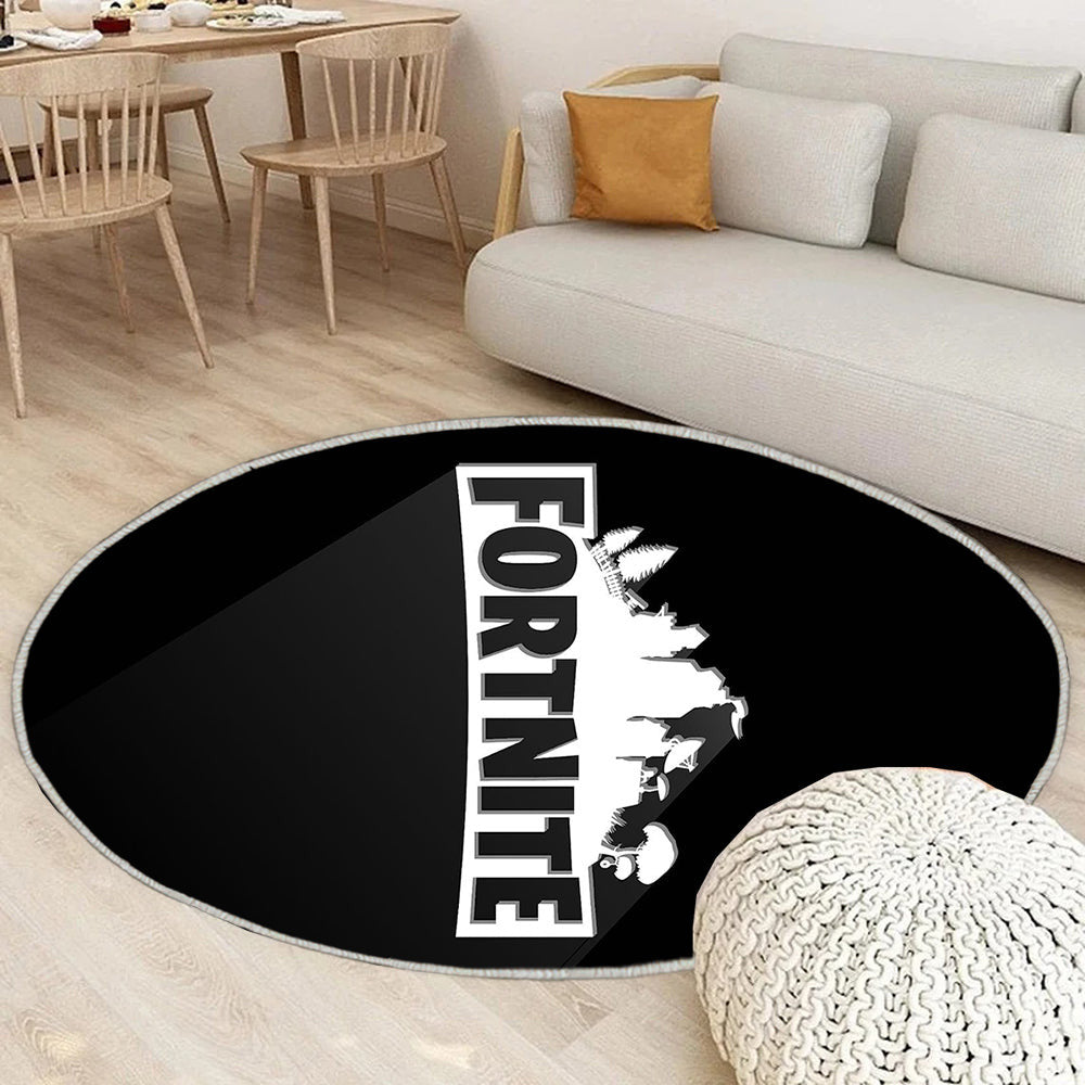 Vierzehn Tage Teppich Rund, Teppiche - Schwarz Outdoor Teppich Rund, Logo Teppich Wohnzimmer, Carpet, Rug