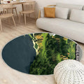 Minecraft Teppich Rund, Teppiche - Landschaft Outdoor Teppich Rund, Thema Teppich Wohnzimmer, Carpet, Rug