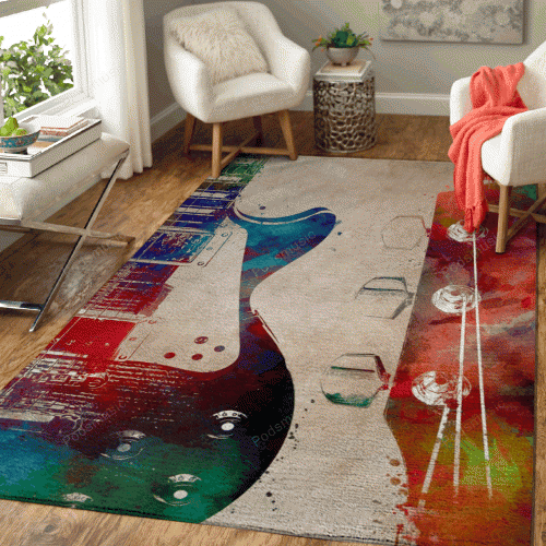 Gitarre 2 Musik für Fans Teppich, Teppiche - Outdoor Teppich, Teppich Wohnzimmer, Küchenteppich, Kinderzimmer, Modern