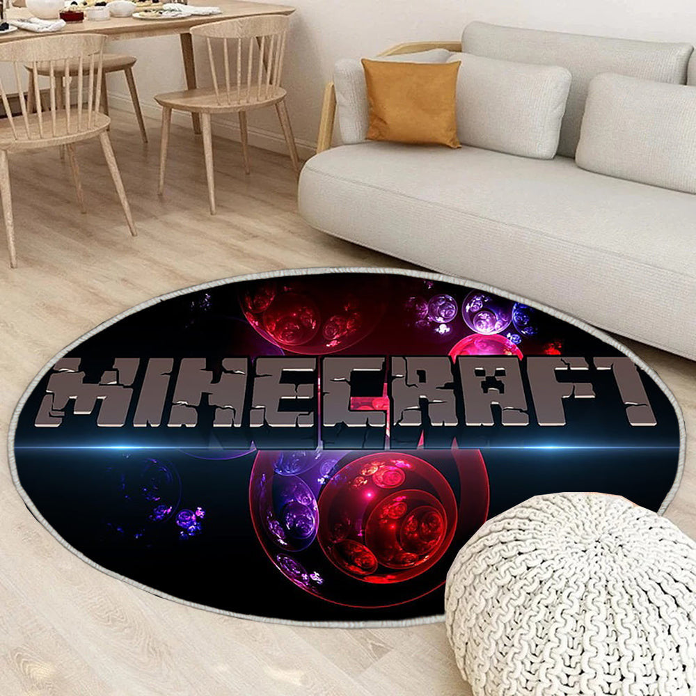 Minecraft Spielposter Minecraft Teppich Rund, Teppiche - Outdoor Teppich Rund, Teppich Wohnzimmer, Carpet, Rug