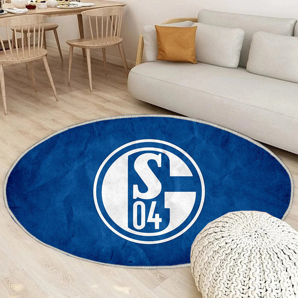 Schalke 04 Teppich Rund, Teppiche - Outdoor Teppich Rund, Teppich Wohnzimmer, Carpet, Rug