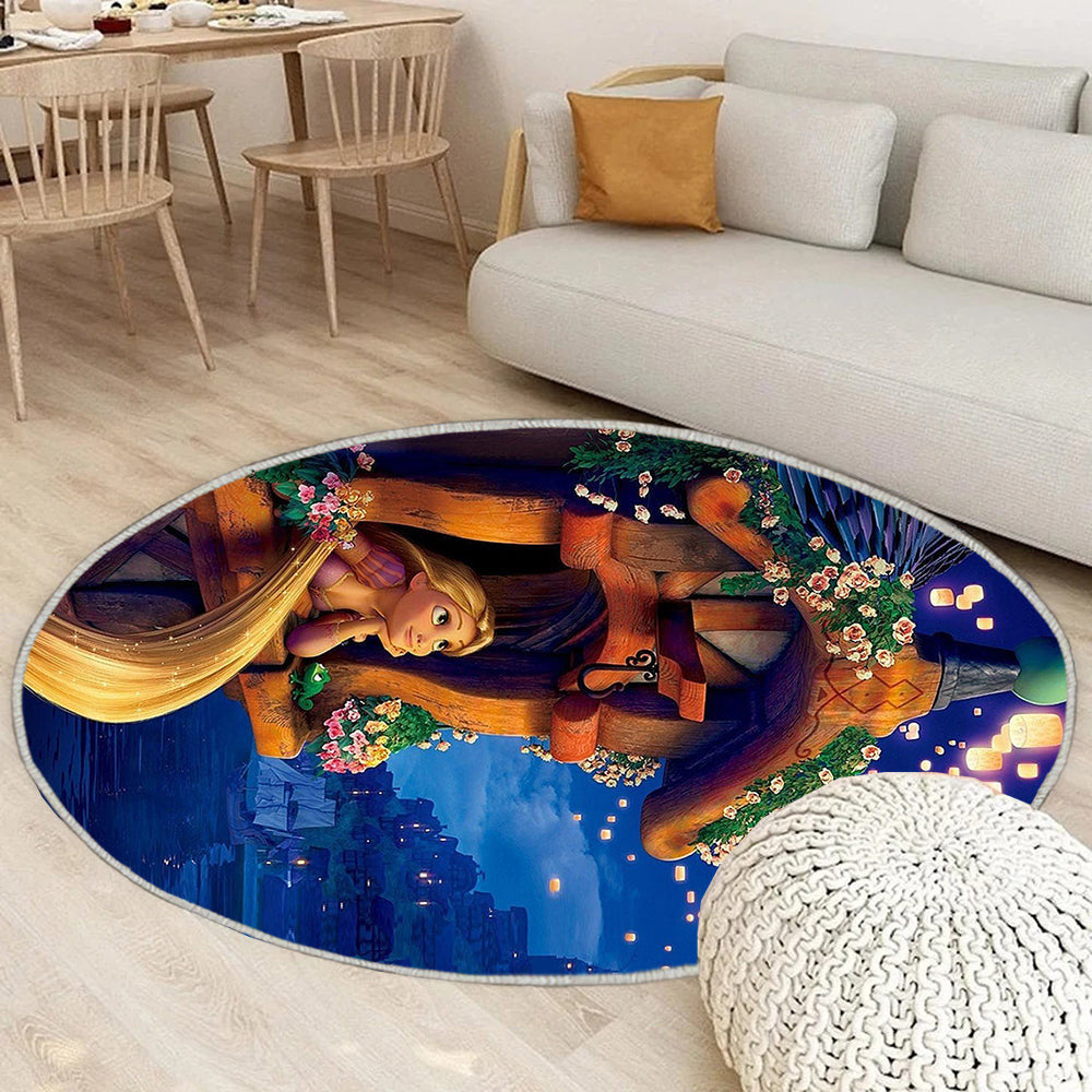 Rapunzel Haus Teppich Rund, Teppiche - Prinzessin Outdoor Teppich Rund, Animation Teppich Wohnzimmer, Carpet, Rug