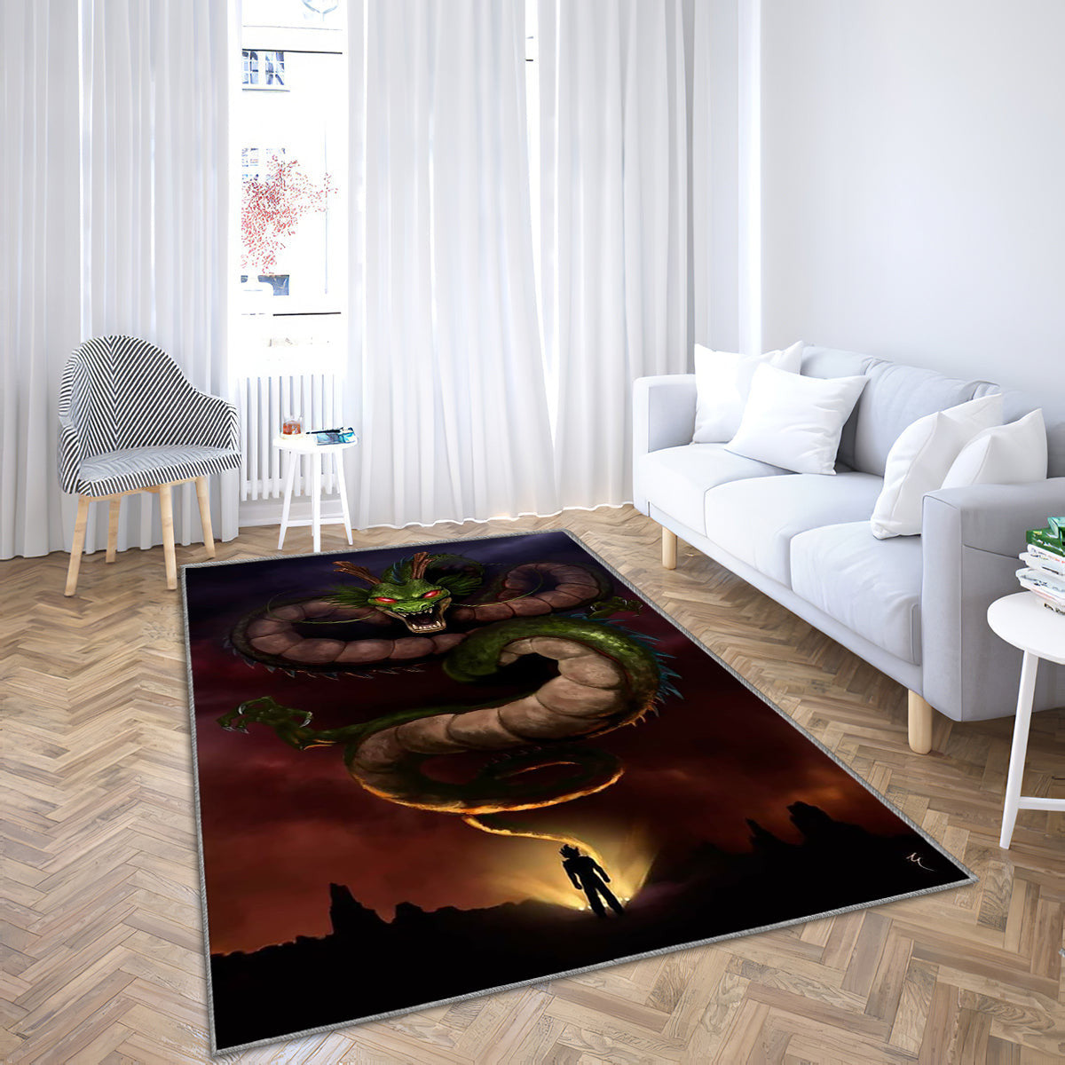 Shenlong Drache Teppich, Teppiche - Dragon Ball Outdoor Teppich, Dragonball super Teppich Wohnzimmer, Küchenteppich, Kinderzimmer, Modern