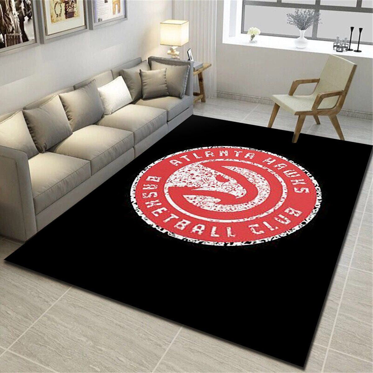 Atlanta Hawks Chargers Area NBA Basketball Bodenmatte Bodenmatte Teppich, Teppiche - Outdoor Teppich, Teppich Wohnzimmer, Küchenteppich, Kinderzimmer, Modern