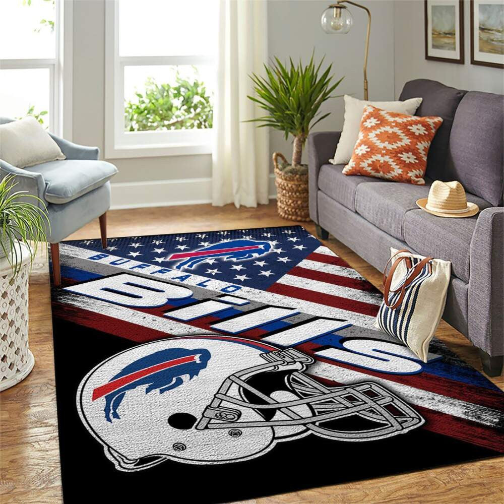 Buffalo Bills Nfl Area Team Logo Sport im Stil der amerikanischen Flagge Teppich, Teppiche - Outdoor Teppich, Teppich Wohnzimmer, Küchenteppich, Kinderzimmer, Modern
