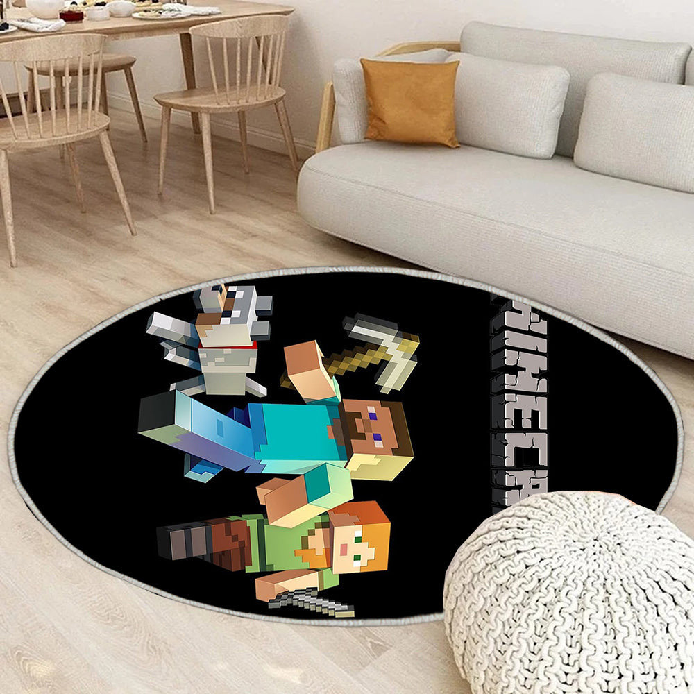 Minecraft Teppich Rund, Teppiche - Heer Outdoor Teppich Rund, Teppich Wohnzimmer, Carpet, Rug
