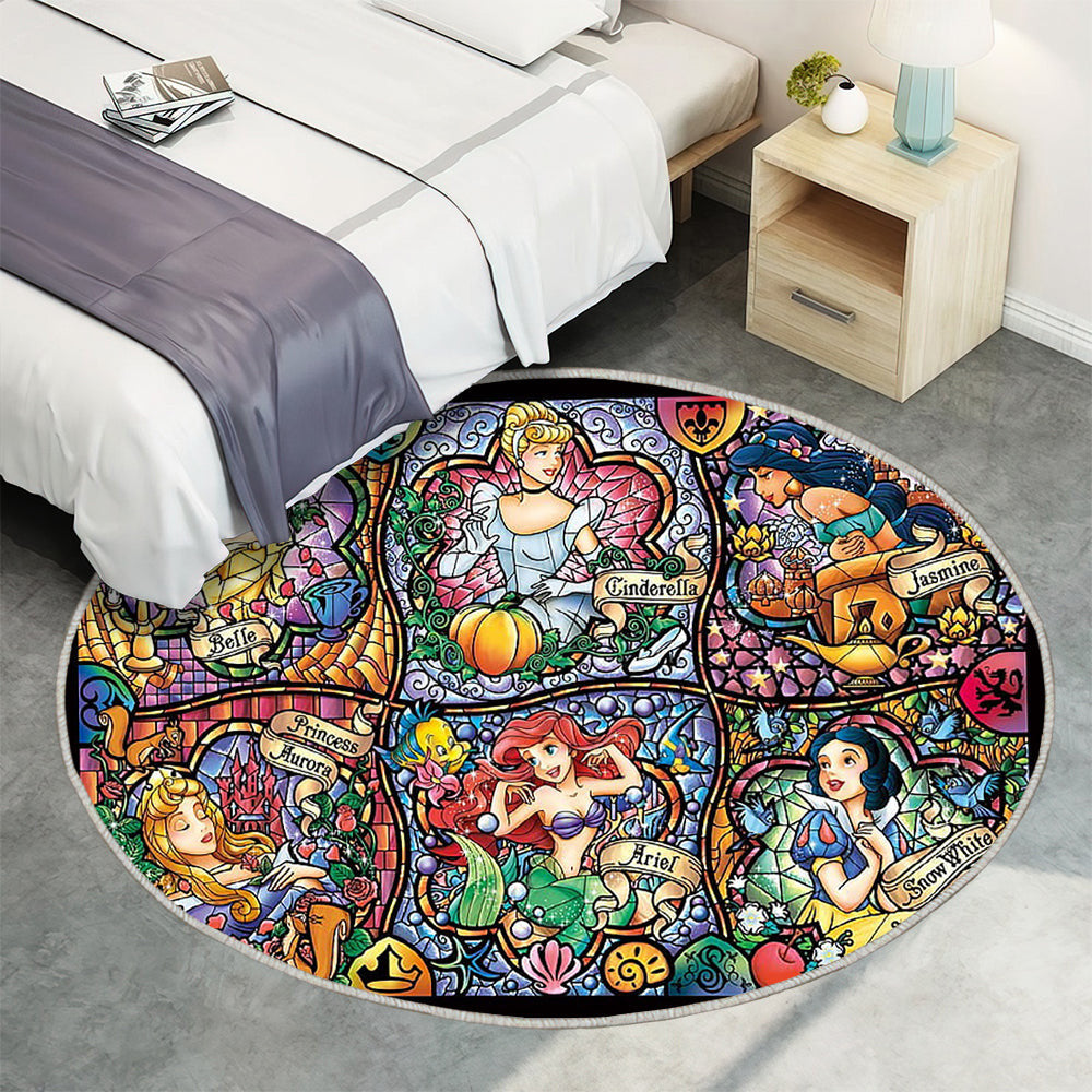 Disney Prinzessinnen Teppich Rund, Teppiche - Aurora schneeweiß Outdoor Teppich Rund, Schneewittchen Teppich Wohnzimmer, Carpet, Rug