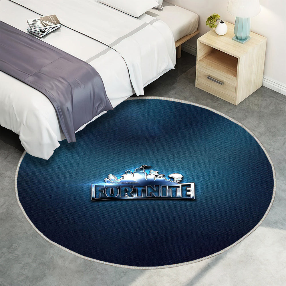 Fortnite Metalllogo Teppich Rund, Teppiche - Outdoor Teppich Rund, Teppich Wohnzimmer, Carpet, Rug