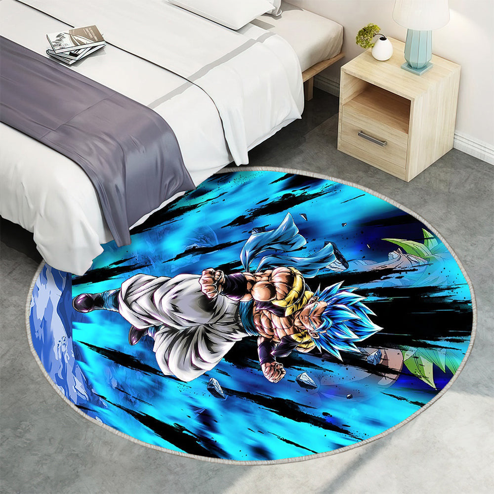 Gogeta Blau Teppich Rund, Teppiche - Dragon Ball Z Outdoor Teppich Rund, Dragon Ball Teppich Wohnzimmer, Carpet, Rug