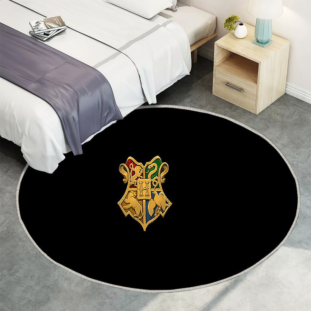 Hogwarts Wappen Teppich Rund, Teppiche - Harry Potter Outdoor Teppich Rund, Teppich Wohnzimmer, Carpet, Rug