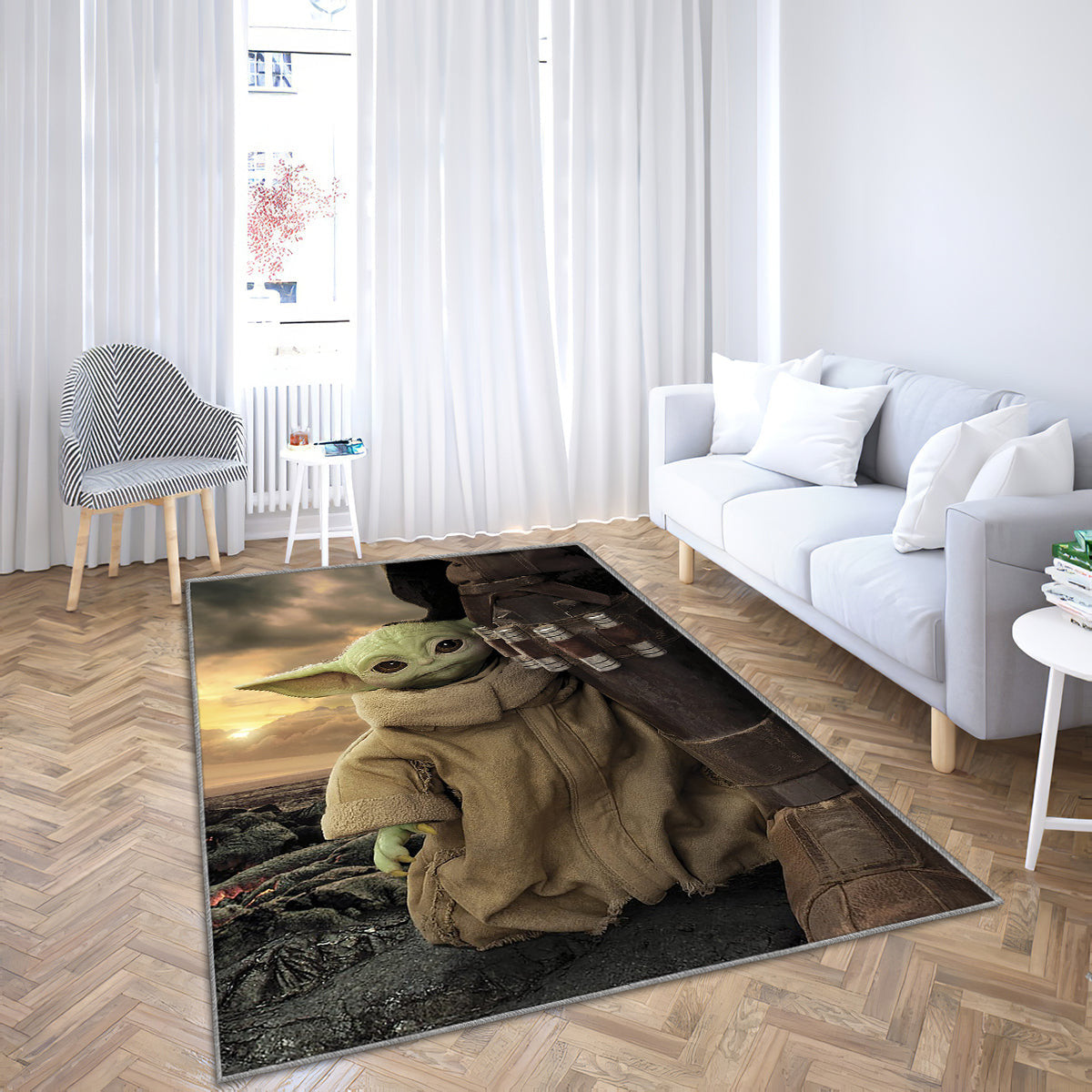 Baby Yoda Star Wars Mandalorianer 2 Teppich, Teppiche - Outdoor Teppich, Teppich Wohnzimmer, Küchenteppich, Kinderzimmer, Modern
