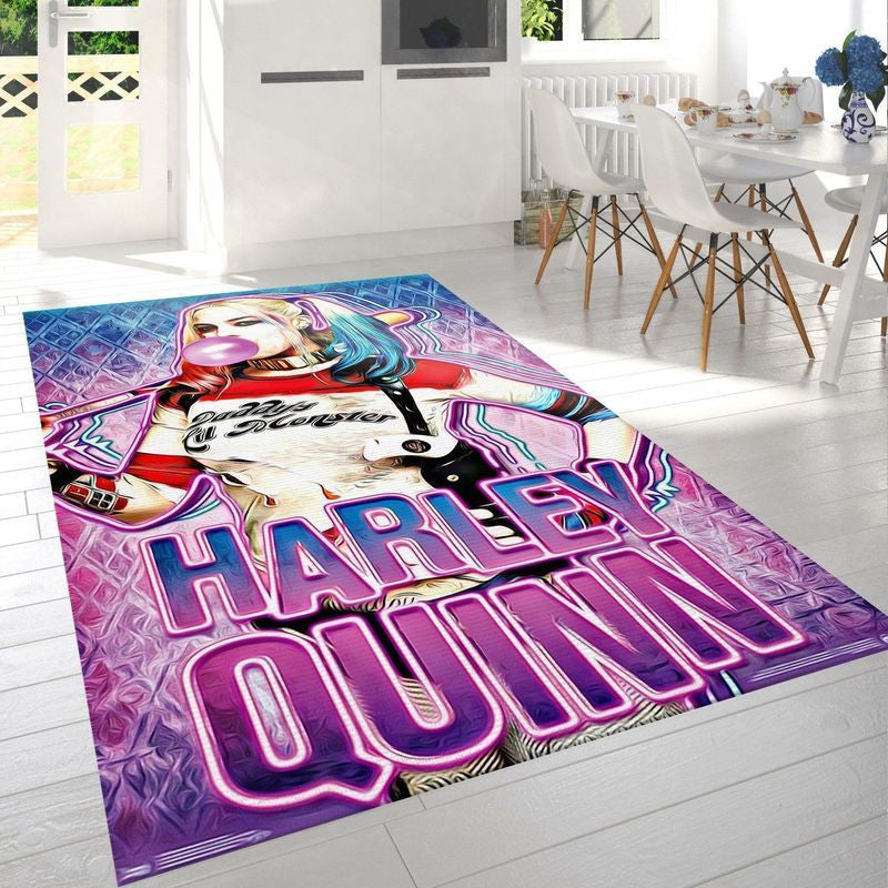 DC Comics Film Selbstmordkommando Harley Quiin Gum Teppich, Teppiche - Outdoor Teppich, Teppich Wohnzimmer, Küchenteppich, Kinderzimmer, Modern