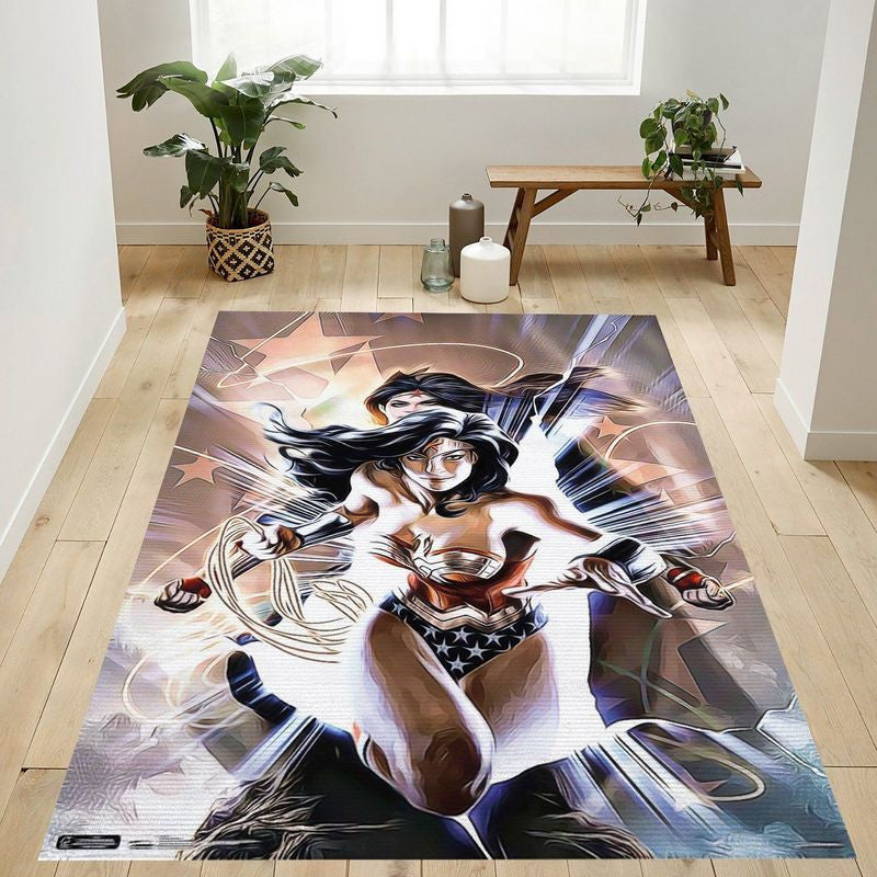 DC Comics Wunderfrau Teppich, Teppiche - Outdoor Teppich, Teppich Wohnzimmer, Küchenteppich, Kinderzimmer, Modern