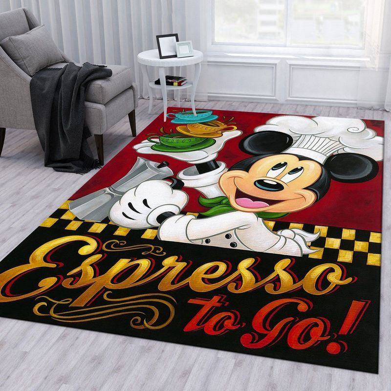 Disney Micky Espresso Teppich, Teppiche - Outdoor Teppich, Teppich Wohnzimmer, Küchenteppich, Kinderzimmer, Modern