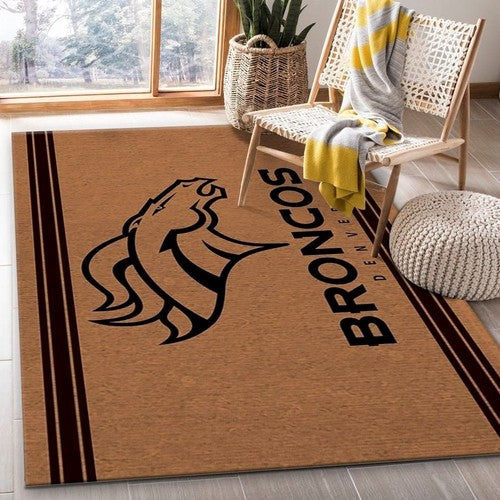 Denver Broncos Brown Logo Nfl-Bereich für Weihnachtsküche Chr Teppich, Teppiche - Outdoor Teppich, Teppich Wohnzimmer, Küchenteppich, Kinderzimmer, Modern