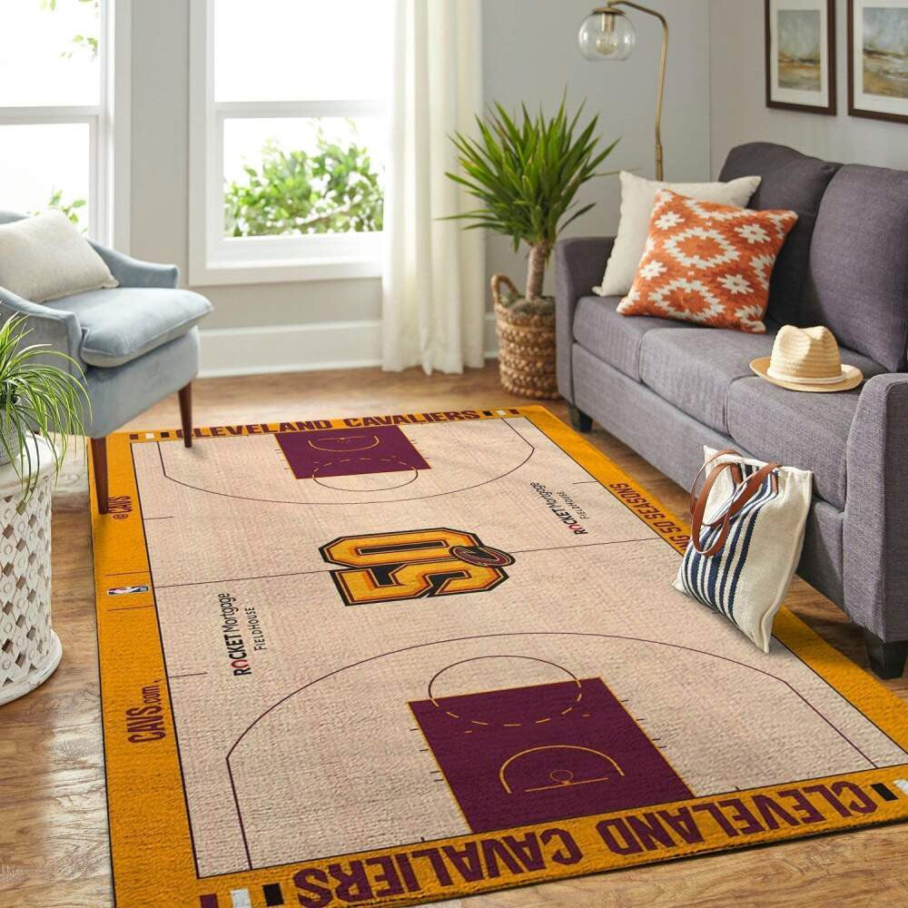Cleveland Cavaliers Court Bereich NBA-Basketballteam Logo001 Teppich, Teppiche - Outdoor Teppich, Teppich Wohnzimmer, Küchenteppich, Kinderzimmer, Modern