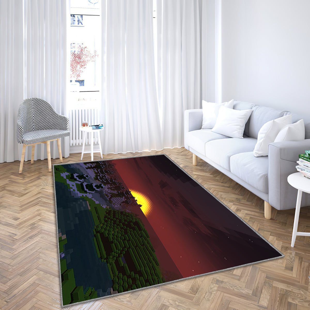 Minecraft Twilight Teppich, Teppiche - Minecraft Outdoor Teppich, Teppich Wohnzimmer, Küchenteppich, Kinderzimmer, Modern