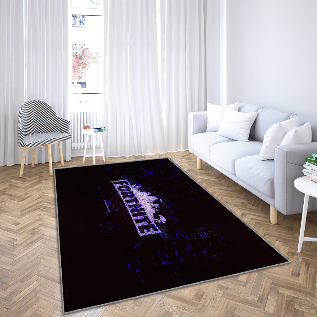 Fortnite Glitzerlogo Teppich, Teppiche - schwarzer Hintergrund Outdoor Teppich, Fortnite Logo Teppich Wohnzimmer, Küchenteppich, Kinderzimmer, Modern