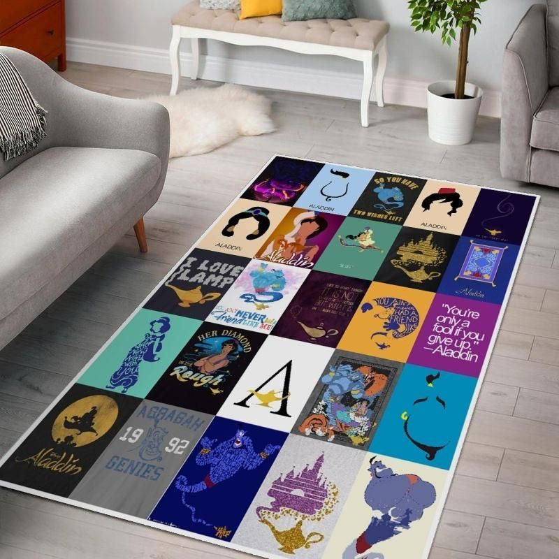 Aladdin Disney Teppich, Teppiche - Outdoor Teppich, Teppich Wohnzimmer, Küchenteppich, Kinderzimmer, Modern
