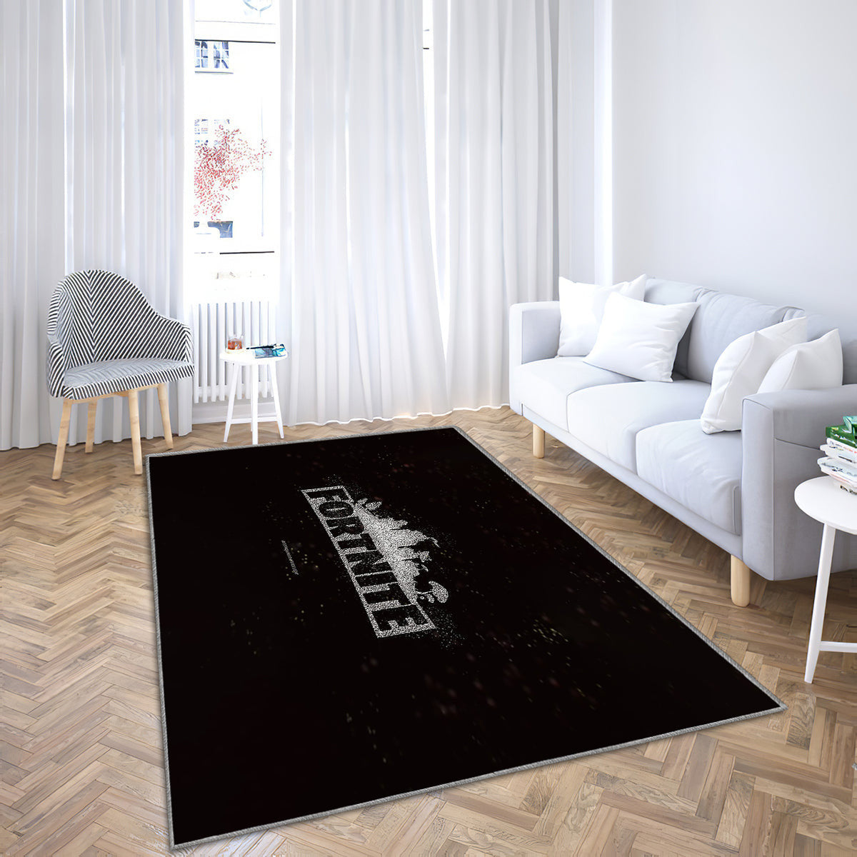 Fortnite Glitzerlogo Teppich, Teppiche - schwarzer Hintergrund Outdoor Teppich, Fortnite Logo Teppich Wohnzimmer, Küchenteppich, Kinderzimmer, Modern