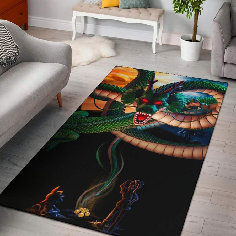 Son-Goku Bulma und Shenron 3D Teppich, Teppiche - Outdoor Teppich, Teppich Wohnzimmer, Küchenteppich, Kinderzimmer, Modern
