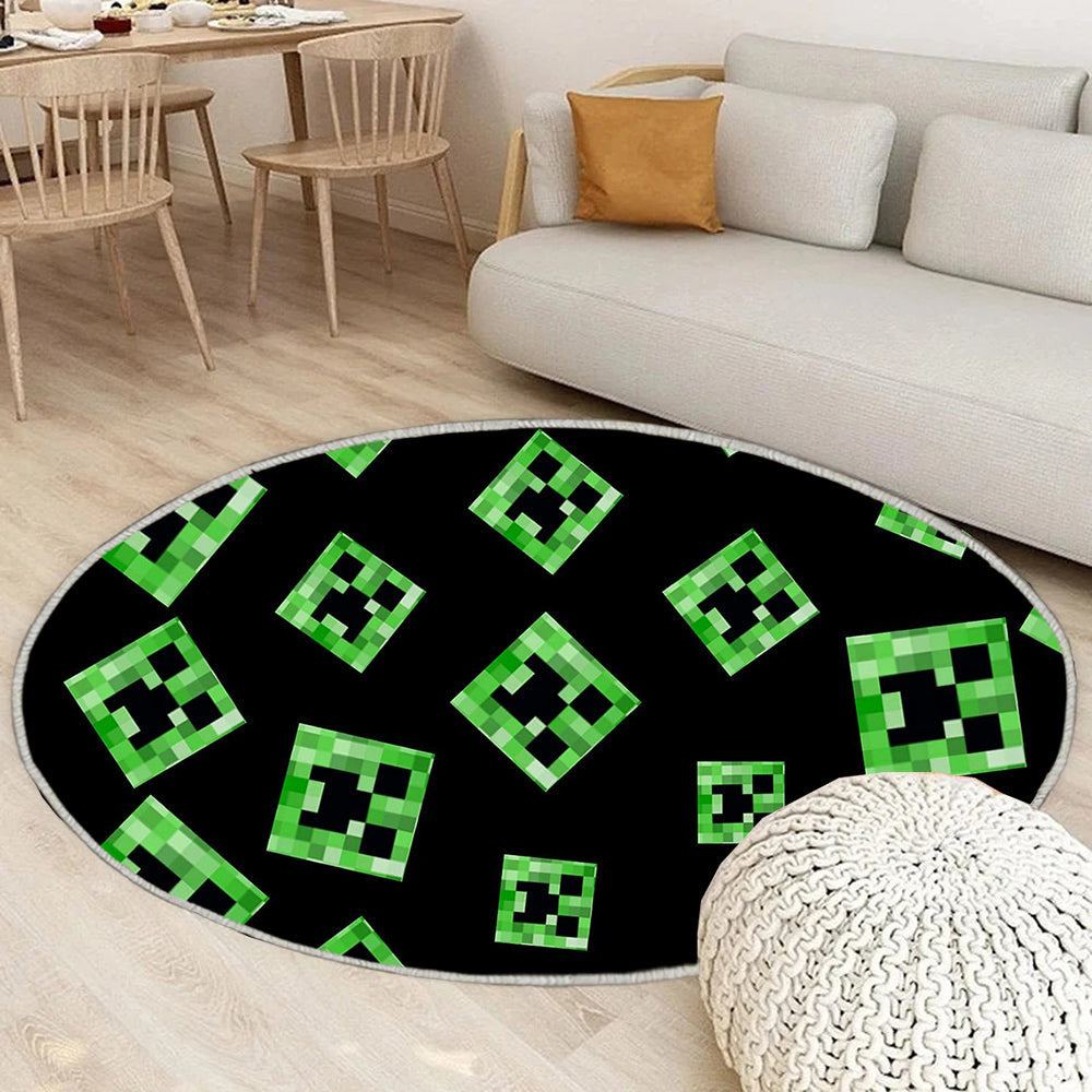 Minecraft Teppich Rund, Teppiche - Schlingpflanze Outdoor Teppich Rund, videojuegos Teppich Wohnzimmer, Carpet, Rug