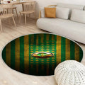 Green Bay Packers Flagge Teppich Rund, Teppiche - NFL Outdoor Teppich Rund, grüner gelber Metallhintergrund Teppich Wohnzimmer, Carpet, Rug