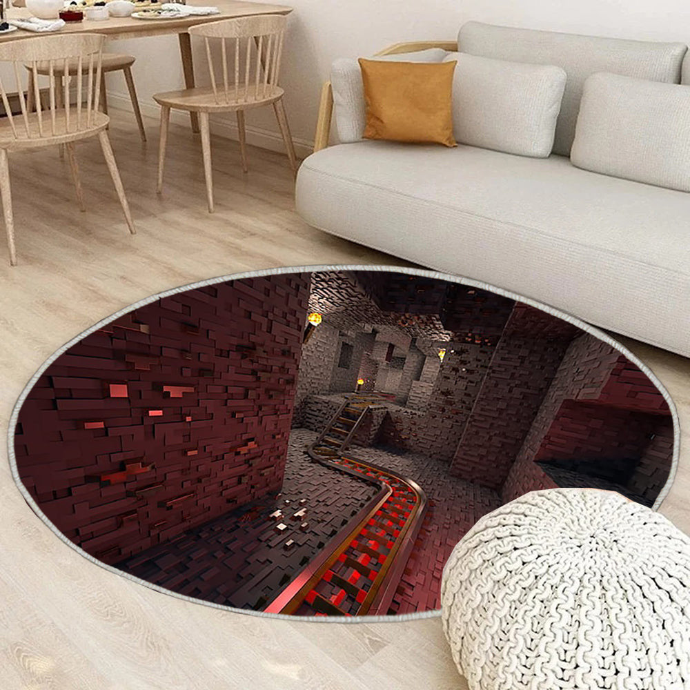 Minecraft Spiel Minecraft rendern Teppich Rund, Teppiche - Outdoor Teppich Rund, Teppich Wohnzimmer, Carpet, Rug