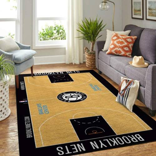 Brooklyn Nets Court Area NBA-Basketballteam-Logo Teppich, Teppiche - Outdoor Teppich, Teppich Wohnzimmer, Küchenteppich, Kinderzimmer, Modern