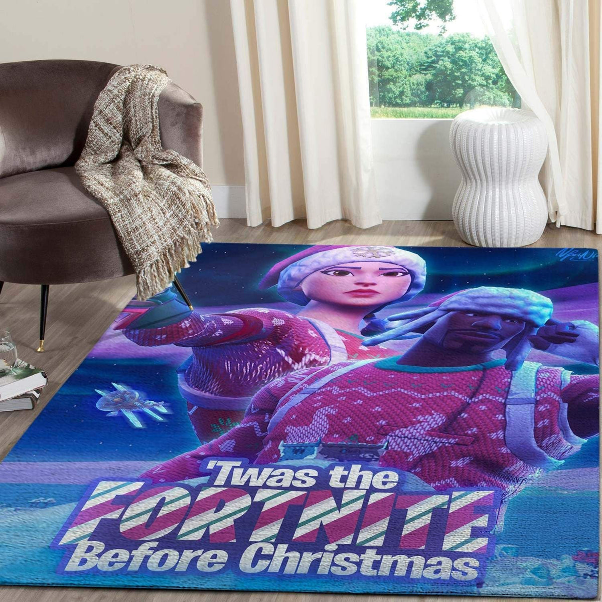 Fortnite Merry Christmas Gaming Area Weihnachtsgeschenk Teppich, Teppiche - Outdoor Teppich, Teppich Wohnzimmer, Küchenteppich, Kinderzimmer, Modern
