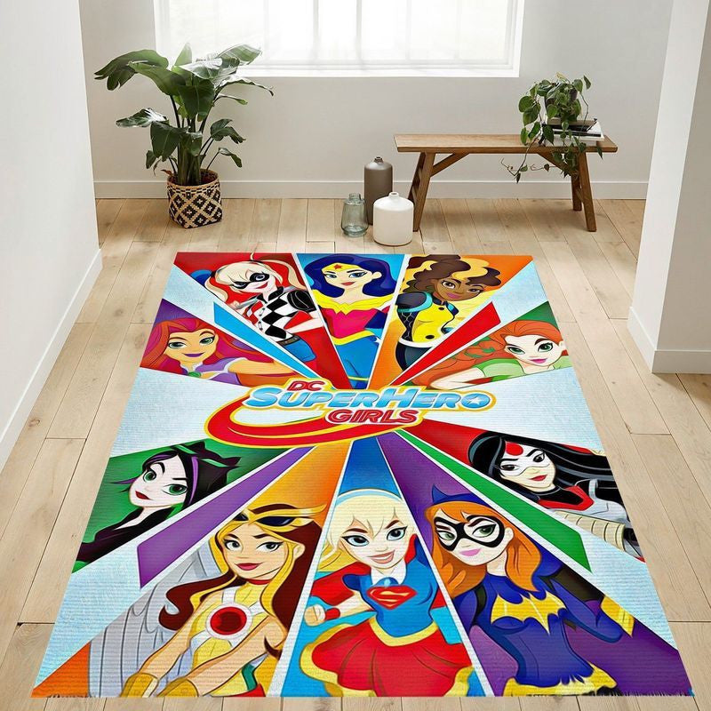 DC Comics Tv DC Superhelden-Mädchen-Collage Teppich, Teppiche - Outdoor Teppich, Teppich Wohnzimmer, Küchenteppich, Kinderzimmer, Modern