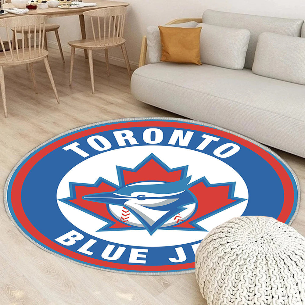 Toronto Blue Jays Kreis Logo Teppich Rund, Teppiche - Outdoor Teppich Rund, Teppich Wohnzimmer, Carpet, Rug
