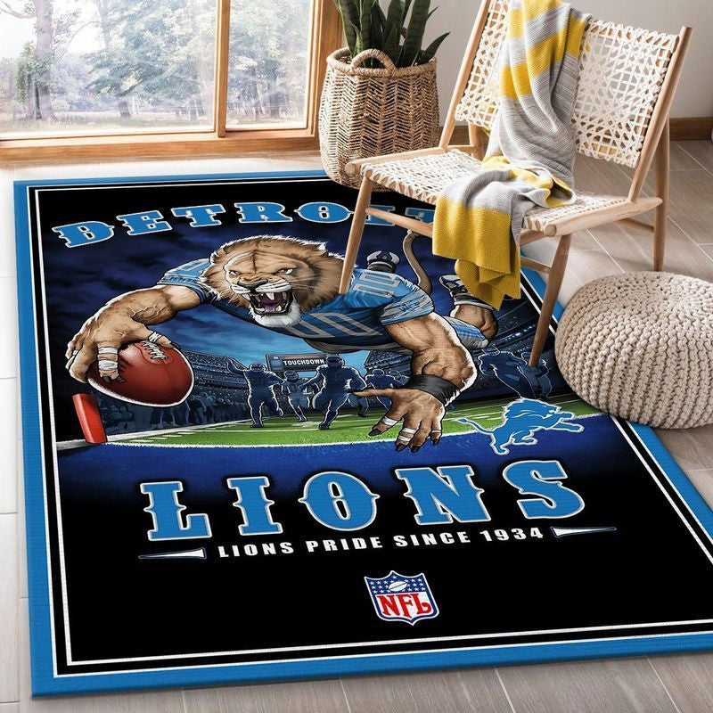 Detroit Lions Football Nfl 17 Teppich, Teppiche - Outdoor Teppich, Teppich Wohnzimmer, Küchenteppich, Kinderzimmer, Modern