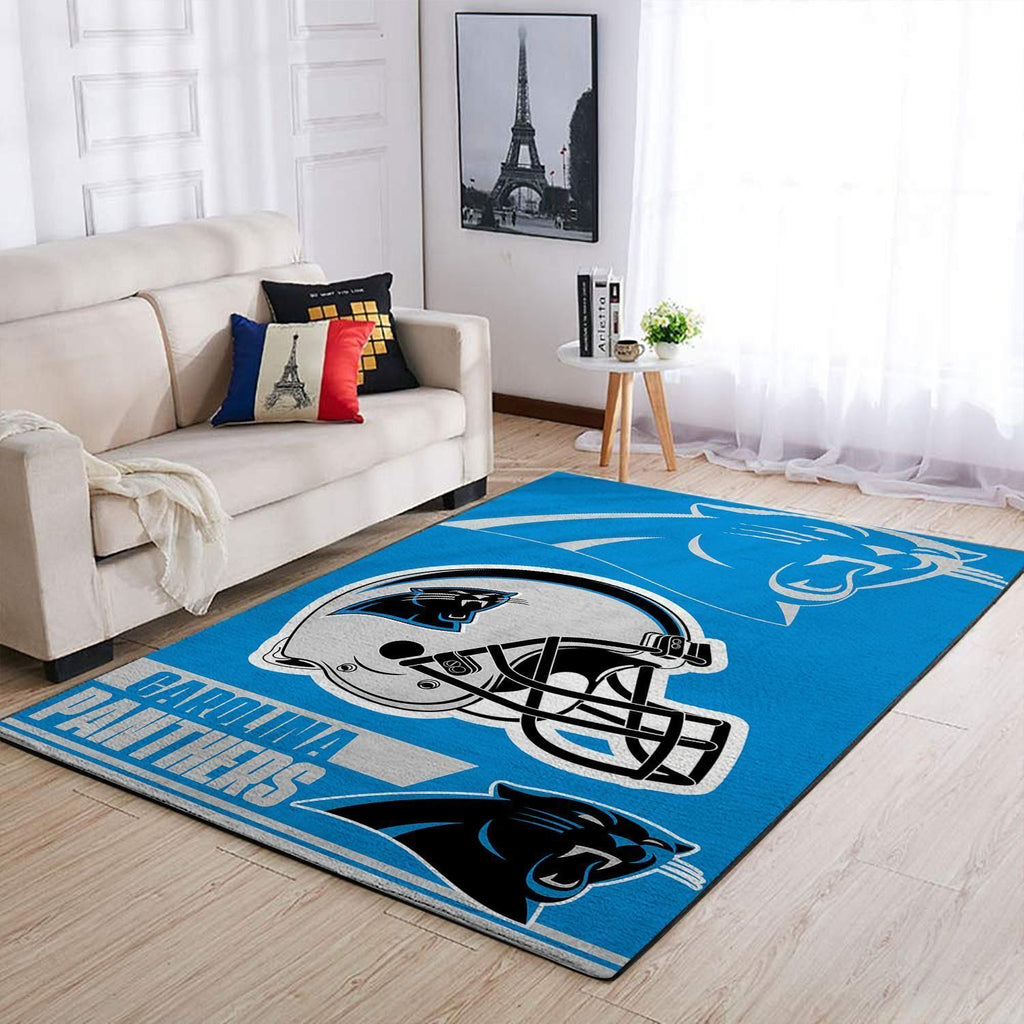 Carolina Panthers Nfl Team Logo Helm rechteckiger Bereich Teppich, Teppiche - Outdoor Teppich, Teppich Wohnzimmer, Küchenteppich, Kinderzimmer, Modern