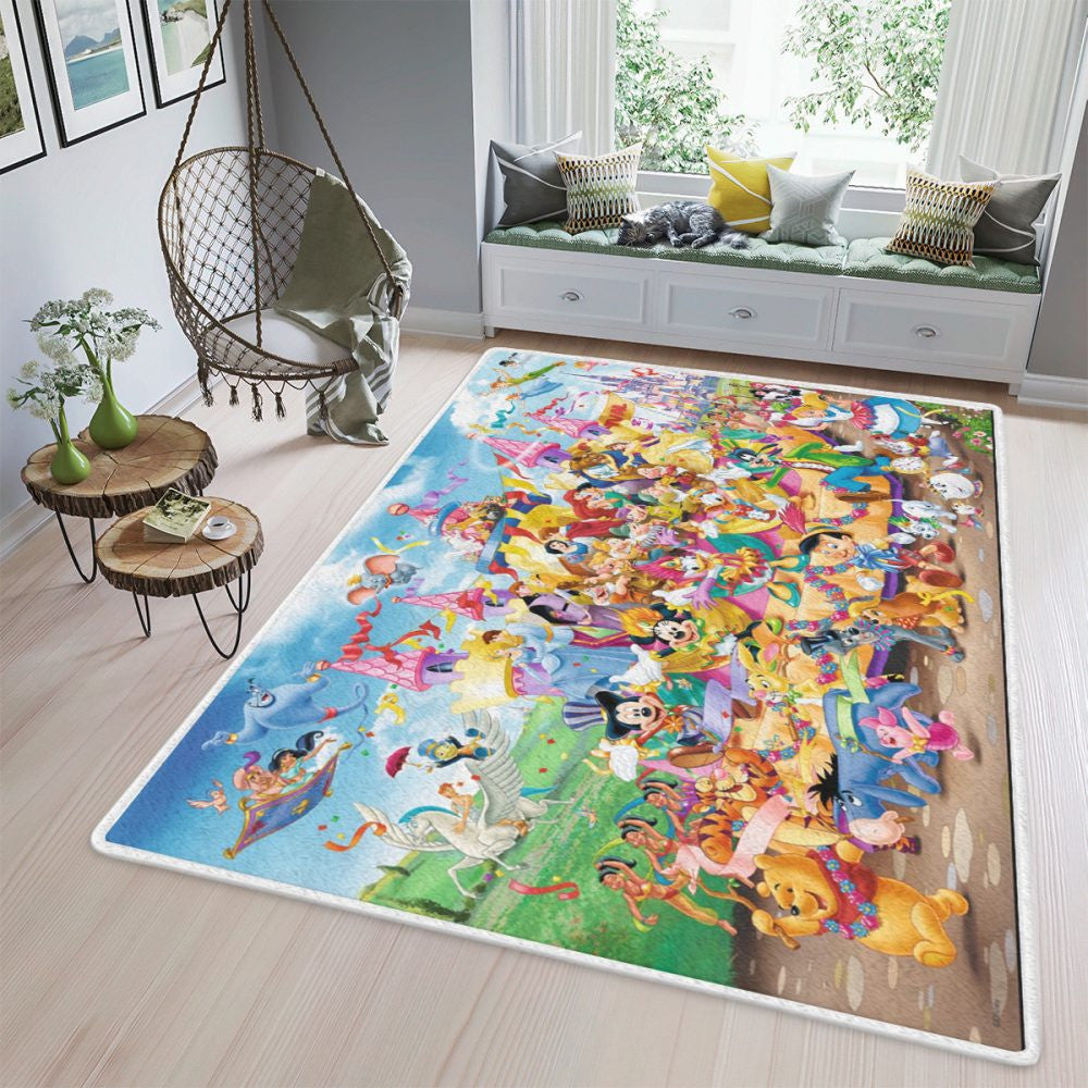 Disney Alle Charaktere Alle Prinzessinnen Teppich, Teppiche - Outdoor Teppich, Teppich Wohnzimmer, Küchenteppich, Kinderzimmer, Modern