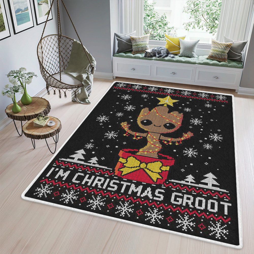 Baby Groot Fan Geschenk Marvel Comics Groot Weihnachten Teppich, Teppiche - Outdoor Teppich, Teppich Wohnzimmer, Küchenteppich, Kinderzimmer, Modern