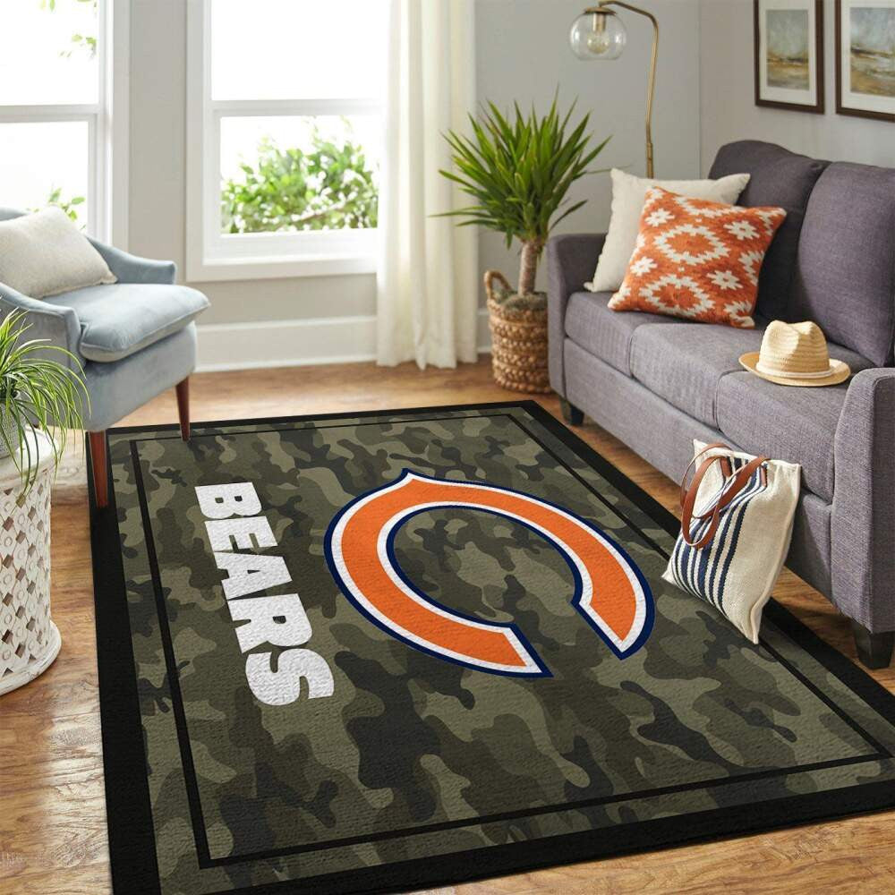 Teamlogo im Camo-Stil der Chicago Bears im Nfl-Bereich Teppich, Teppiche - Outdoor Teppich, Teppich Wohnzimmer, Küchenteppich, Kinderzimmer, Modern